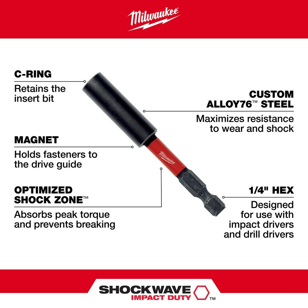 Milwaukee 48-32-2350 SHOCKWAVE Conduit Reaming Bit Holder for 1/2, 3/4 & 1 EMT