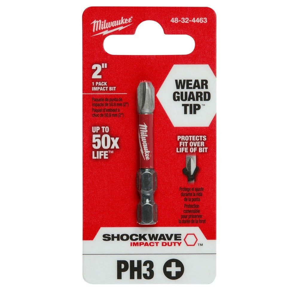 Milwaukee 48-32-4463 #3 Phillips Shockwave 2 Power Bit