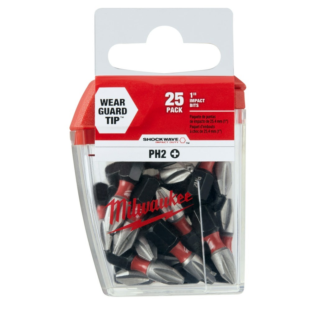 Milwaukee 48-32-4604 #2 Phillips Shockwave 1 Insert Bit 25-Piece Contractor Pack