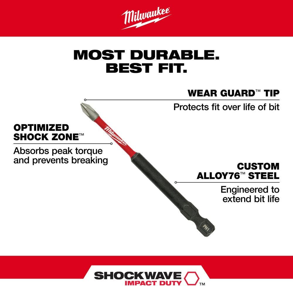 Milwaukee 48-32-4679 SHOCKWAVE Impact Duty™ 3-1/2 T25 Bit 2PK