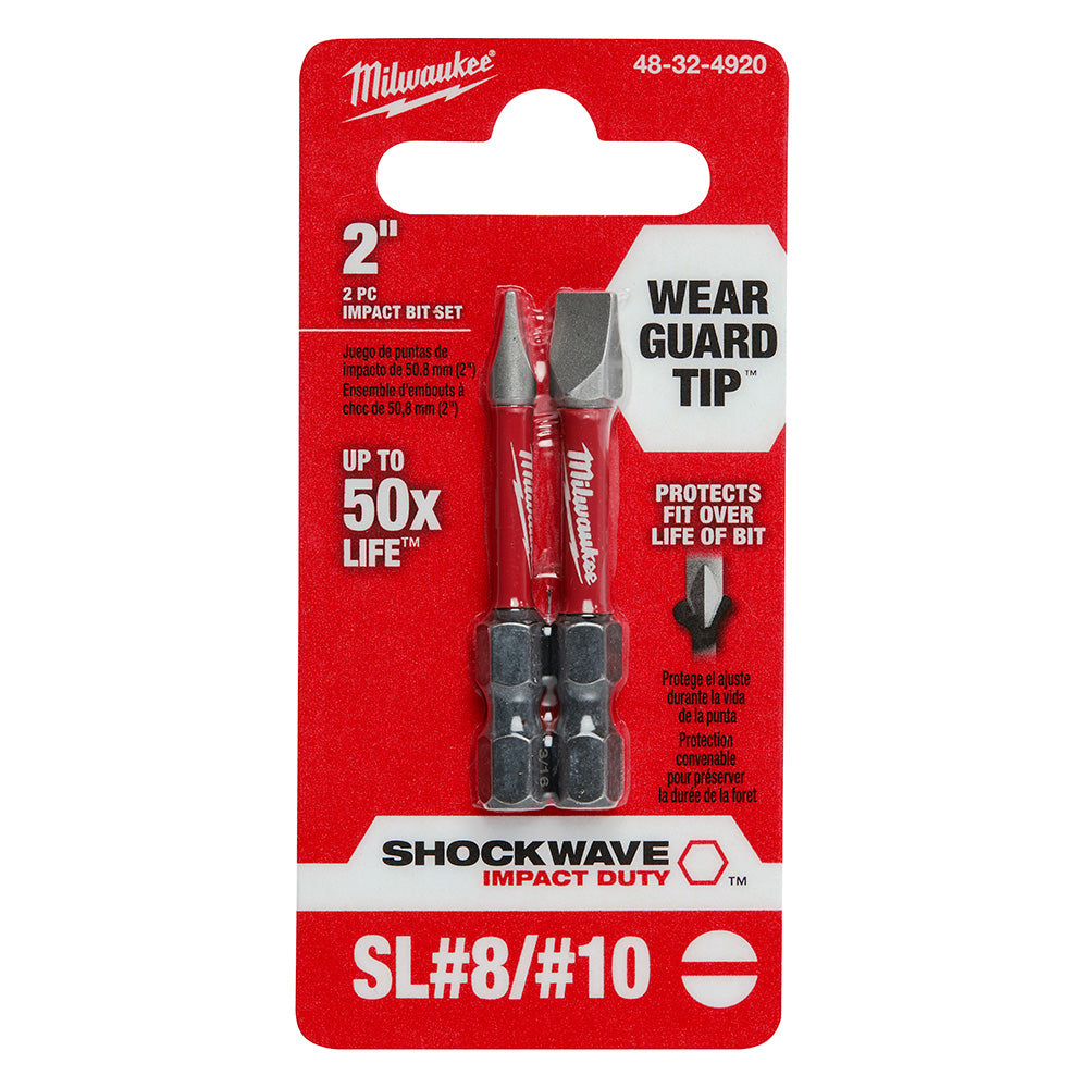 Milwaukee 48-32-4920 SHOCKWAVE 2 2Pc Slotted Impact Bit Set