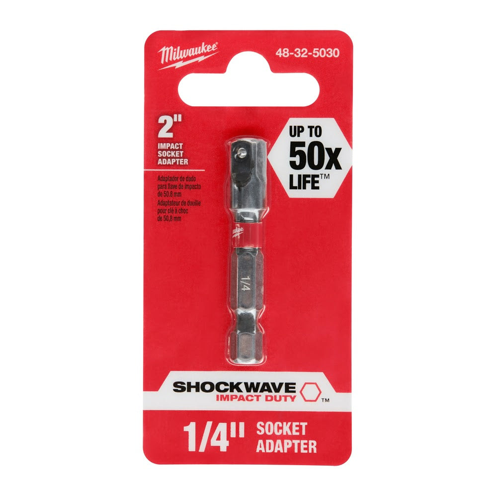 Milwaukee 48-32-5030 1/4 Hex Shank to 1/4 Shockwave Socket Adapter