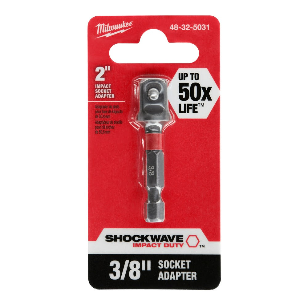 Milwaukee 48-32-5031 1/4 Hex Shank to 3/8 Shockwave Socket Adapter