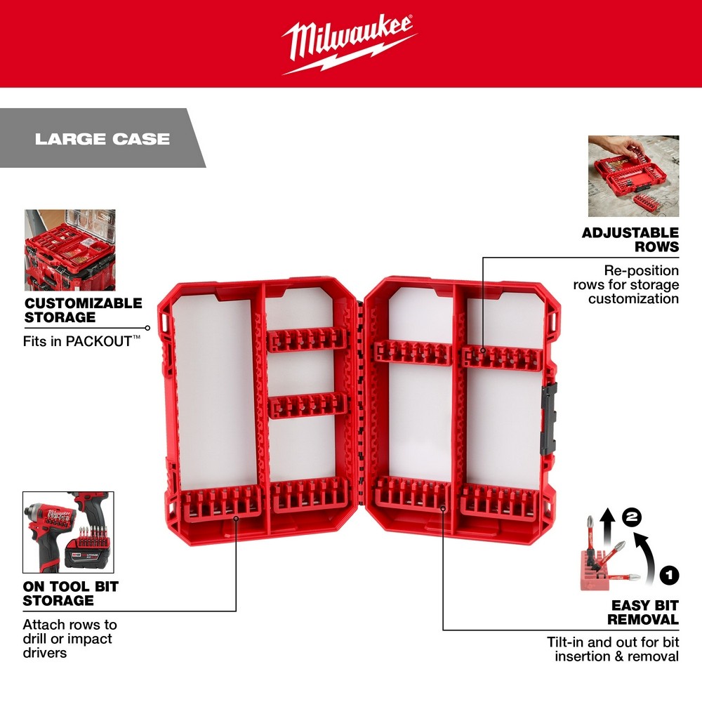 Milwaukee 48-32-9922 Customizable Large Case for Impact Driver Accessories