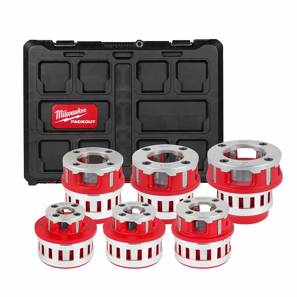 Milwaukee 48-36-1060 1/2 - 2 High Speed NPT Portable Pipe Threading Forged Aluminum Die Head Kit