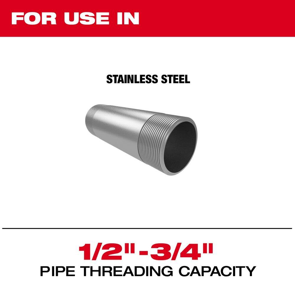 Milwaukee 48-36-1205 1/2-3/4 High Speed FOR STAINLESS NPT Universal Pipe Threading Dies