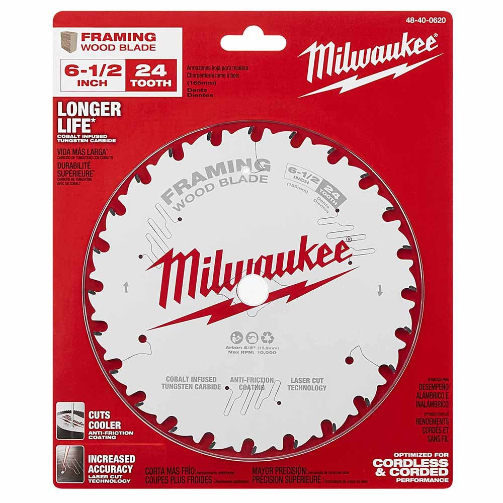 Milwaukee 48-40-0620 6-1/2 24T Framing Circular Saw Blade