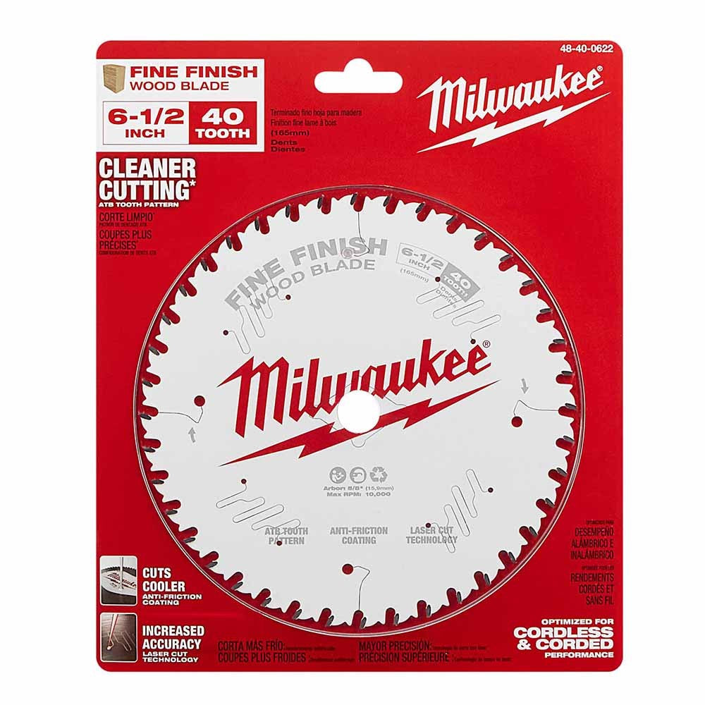 Milwaukee 48-40-0622 6-1/2 40T Fine Finish Circular Saw Blade