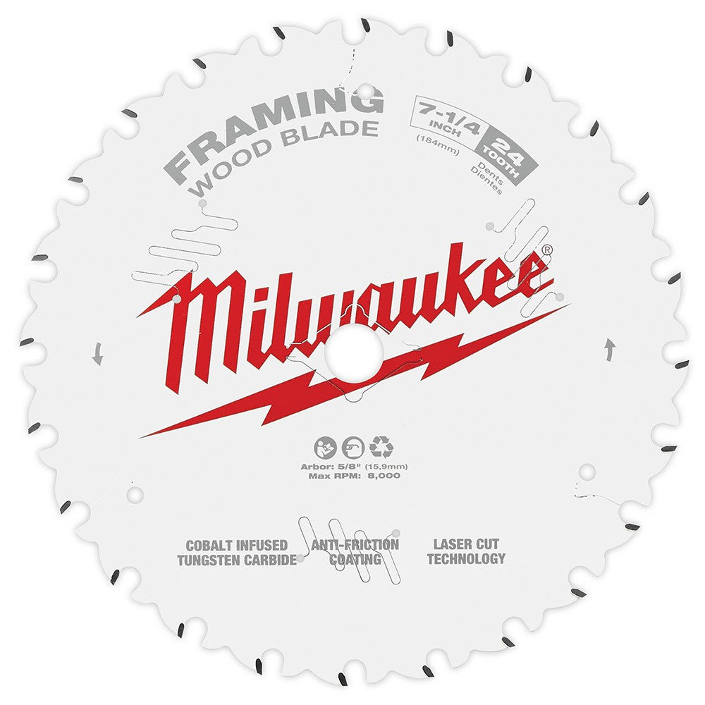 Milwaukee 48-40-0720 7-1/4 24T Framing Circular Saw Blade