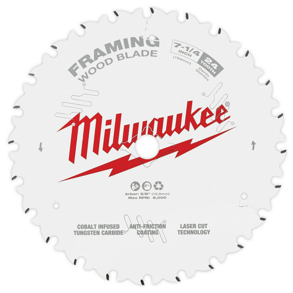 Milwaukee 48-40-0722 7-1/4 24T Framing Circular Saw Blade 2PK