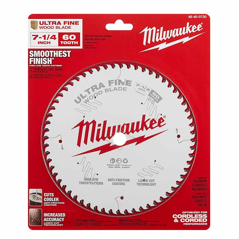 Milwaukee 48-40-0730 7-1/4 60T Ultra Fine Finish Circular Saw Blade