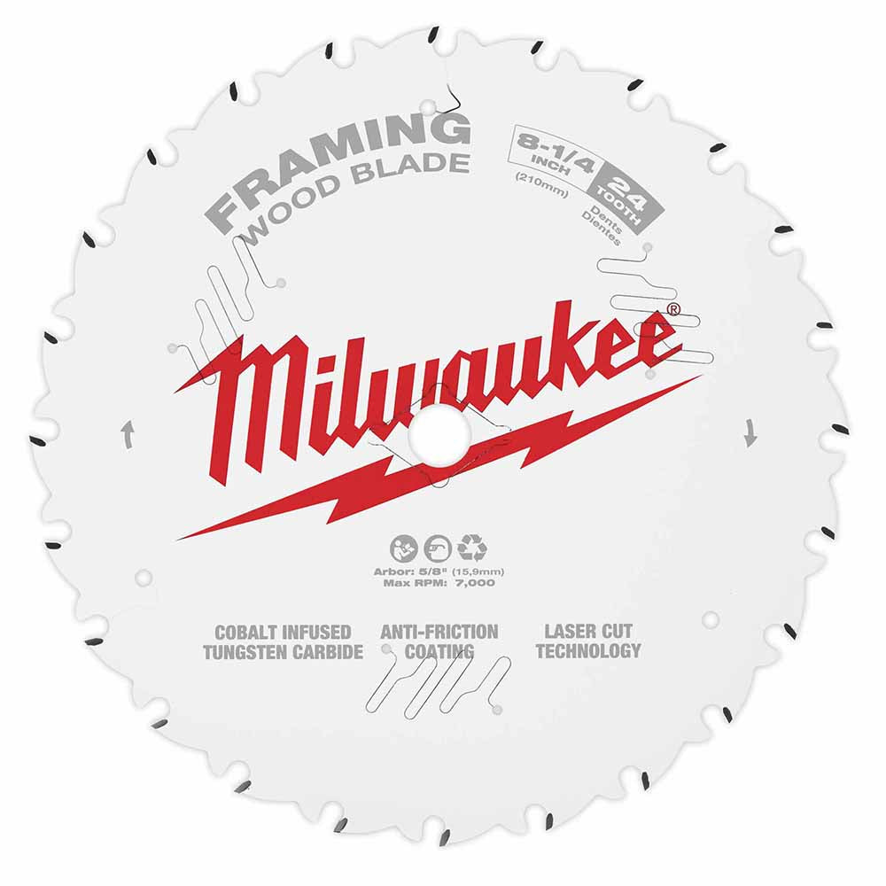 Milwaukee 48-40-0820 8-1/4 24T Framing Circular Saw Blade