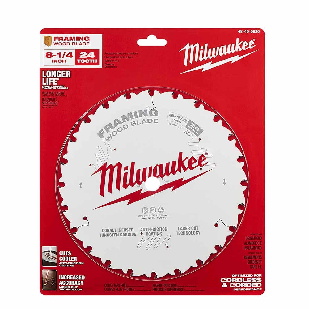 Milwaukee 48-40-0820 8-1/4 24T Framing Circular Saw Blade