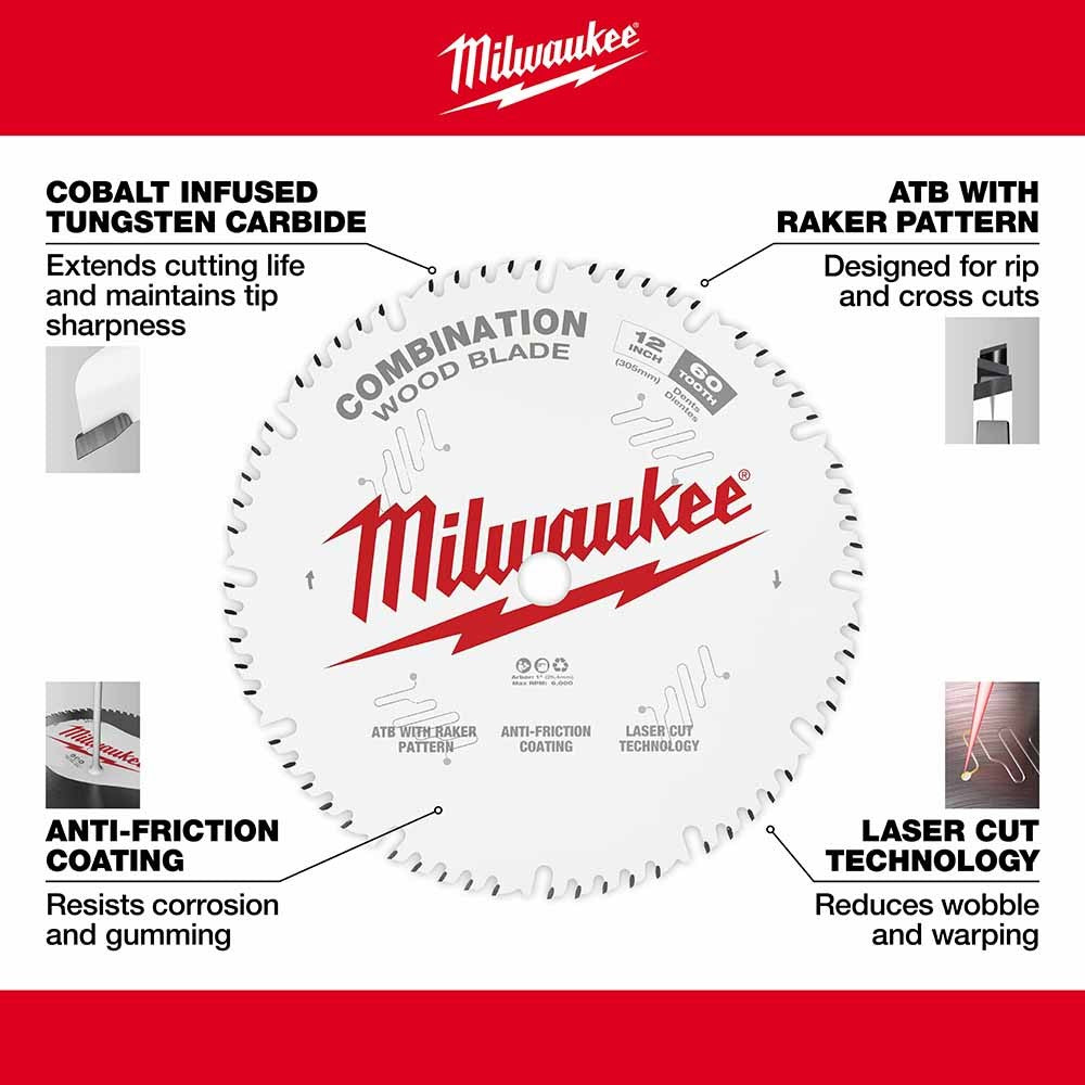 Milwaukee 48-40-1222 12 60T Combination Circular Saw Blade