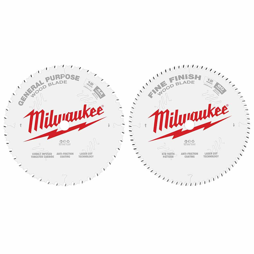 Milwaukee 48-40-1232 12 44T + 80T Two Pack Circular Saw Blade