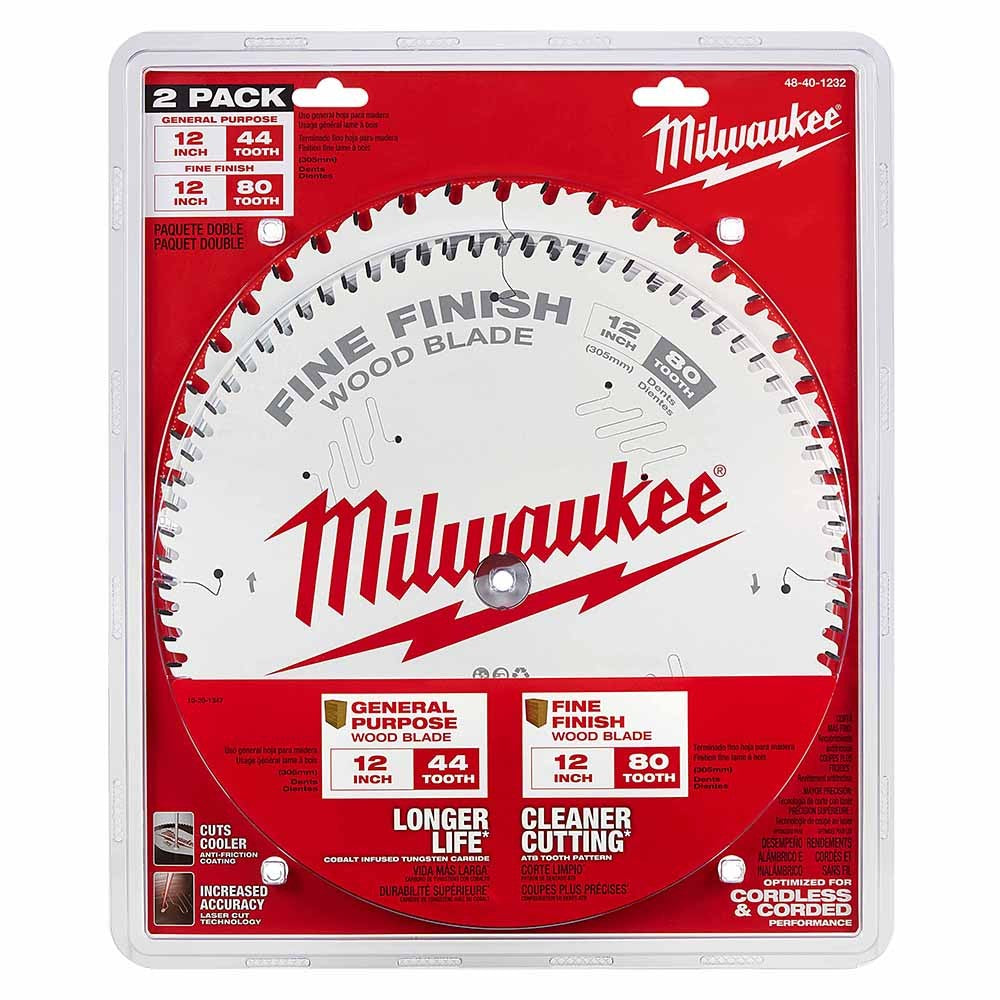 Milwaukee 48-40-1232 12 44T + 80T Two Pack Circular Saw Blade