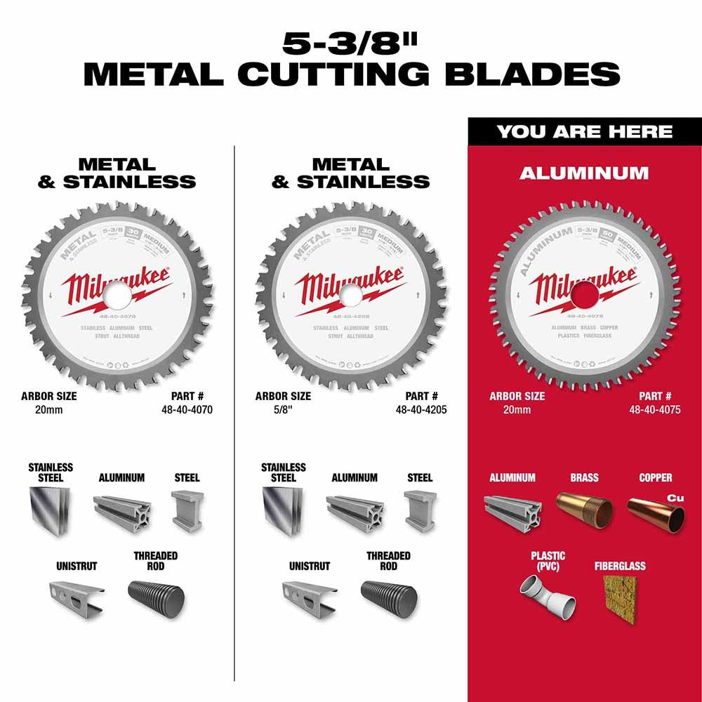 Milwaukee 48-40-4075 5-3/8” Metal Saw Blade 50 Tooth Non-Ferrous