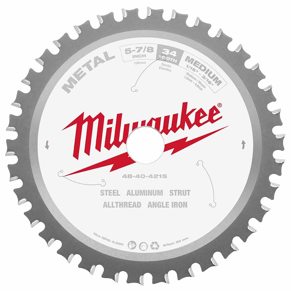 Milwaukee 48-40-4215 5-7/8 34T Metal Circular Saw Blade 20MM