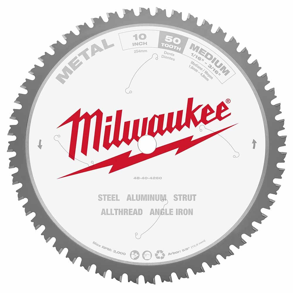 Milwaukee  48-40-4260 10 50T Metal CSB, 5/8