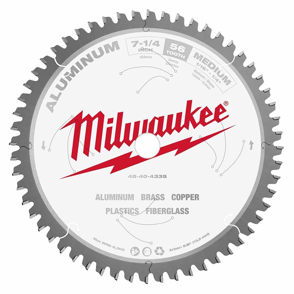 Milwaukee 48-40-4335 7-1/4 56T Aluminum CSB, 5/8