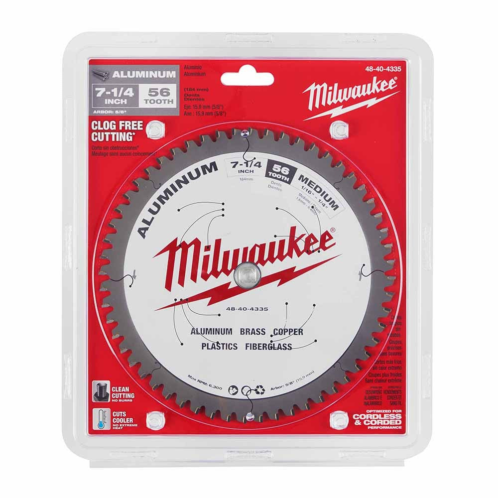 Milwaukee 48-40-4335 7-1/4 56T Aluminum CSB, 5/8