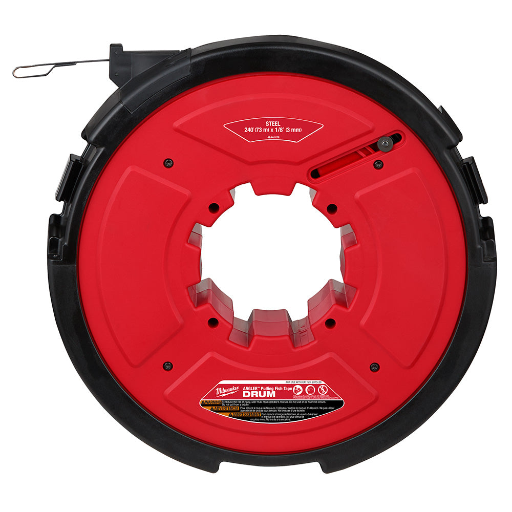 Milwaukee 48-44-5178 M18 FUEL Angler 240 x 1/8 Steel Pulling Fish Tape Drum