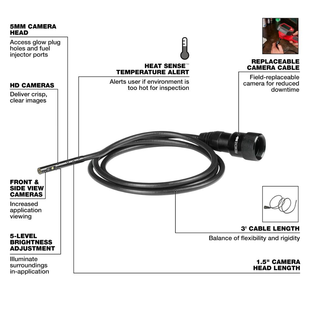 Milwaukee 48-53-3150 5mm Borescope Camera Cable