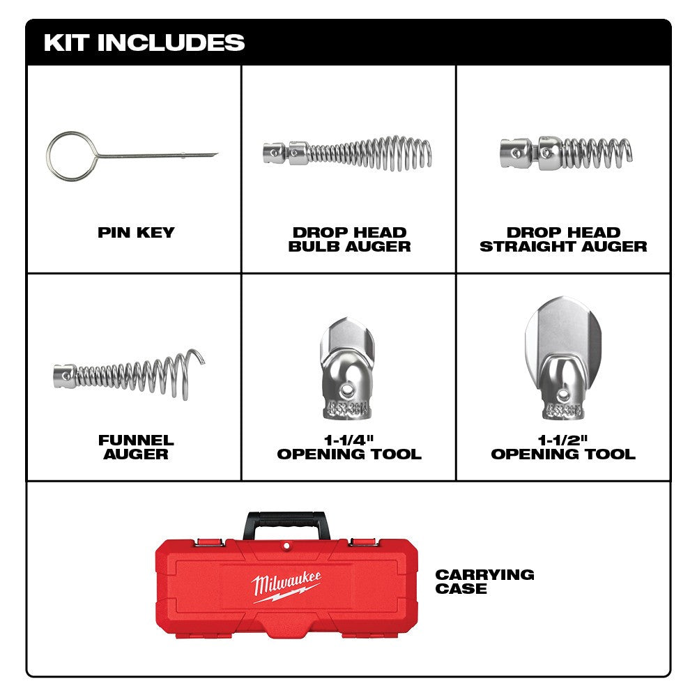 Milwaukee 48-53-3820 1-1/4 - 2 Head Attachment Kit for 5/8 Sectional Cable