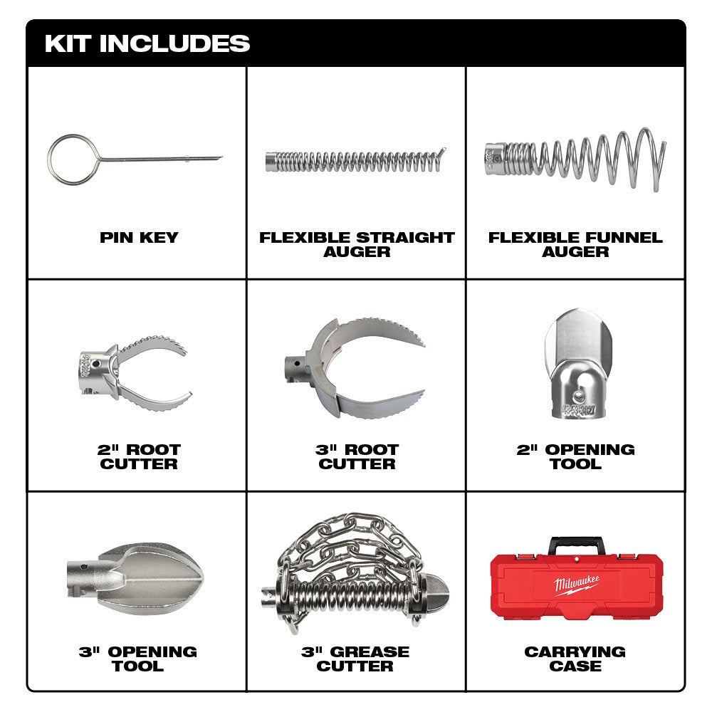 Milwaukee 48-53-3839 2 - 4 Head Attachment Kit For 7/8 Sectional Cable