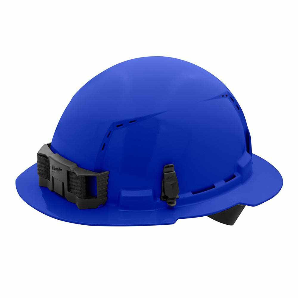 Milwaukee 48-73-1205 Blue Full Brim Vented Hard Hat with 4Pt Ratcheting Suspension – Type 1 Class C