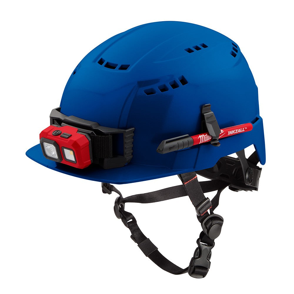 Milwaukee 48-73-1324 Blue Front Brim Vented Hard Hat Helmet with BOLT™ - Class C