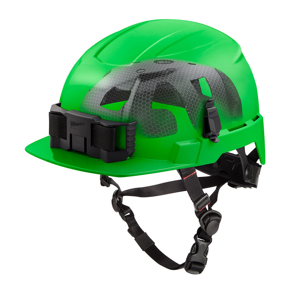 Milwaukee 48-73-1371 BOLT Green Front Brim Safety Helmet with IMPACT ARMOR Liner (USA) - Type 2, Class E