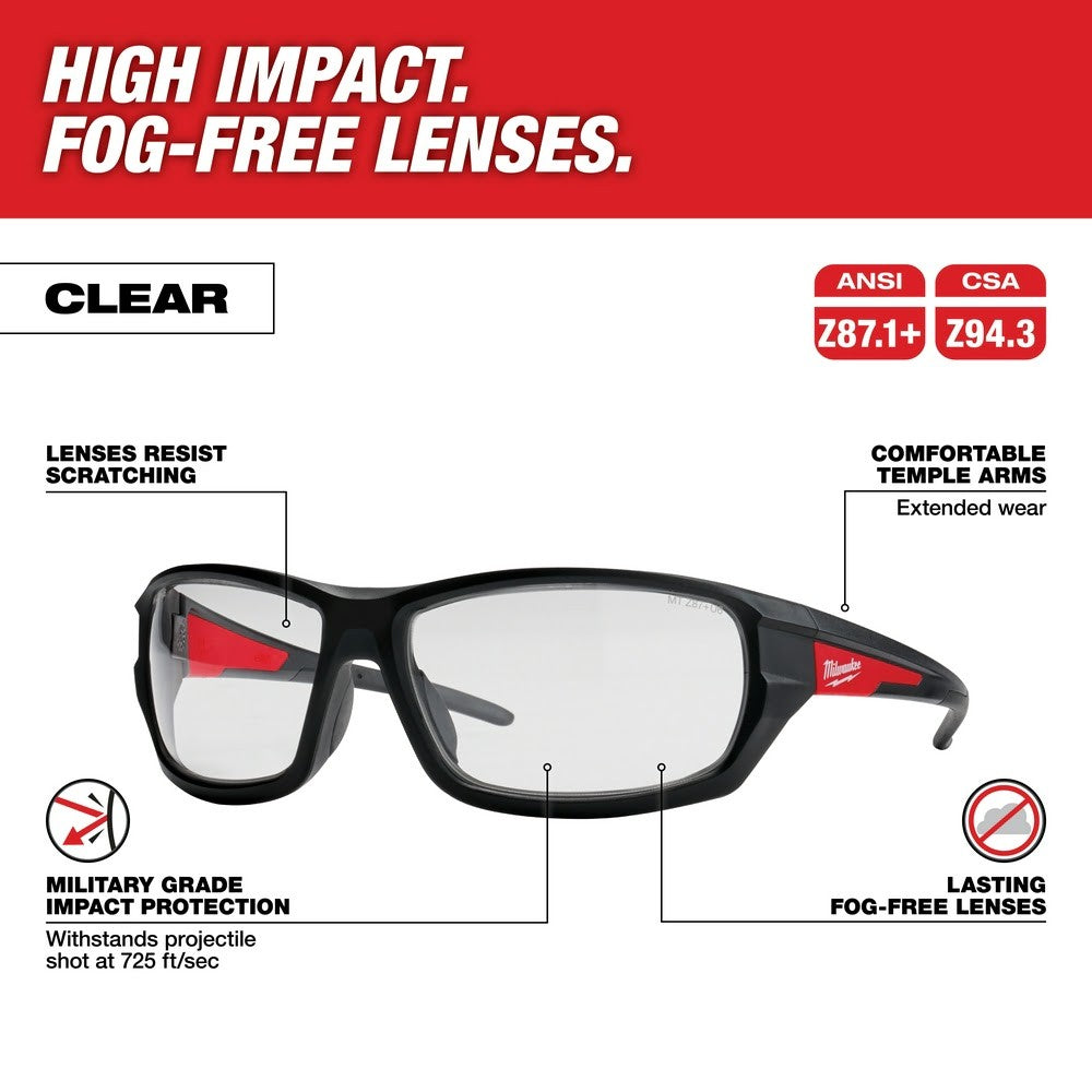 Milwaukee 48-73-2020 Clear High Performance Safety Glasses