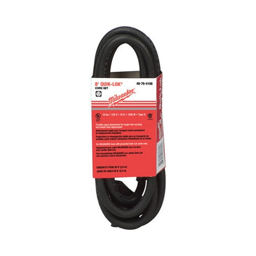 Milwaukee 48-76-4108 8Ft Quik-Lok  Cord withTwist Lock Plug