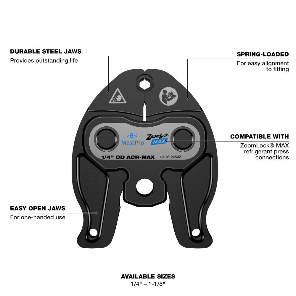 Milwaukee 49-16-2453Z 1/2 ZoomLock MAX Press Jaw for M12 FORCE LOGIC Press Tools