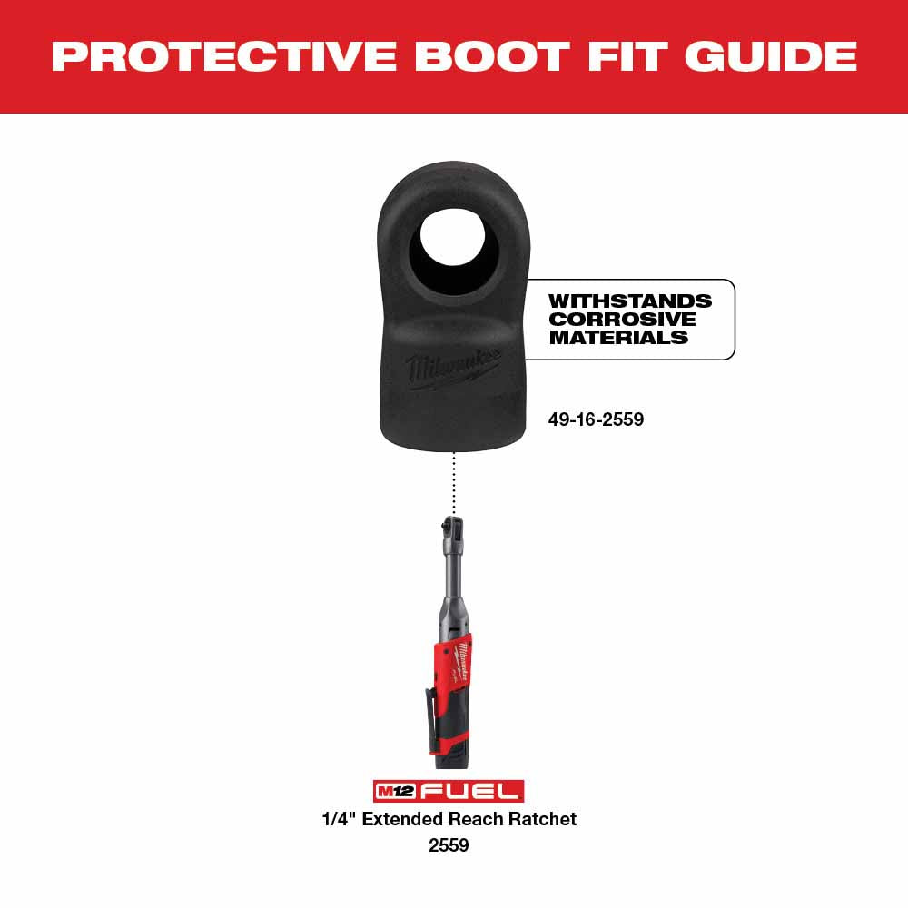 Milwaukee 49-16-2559 M12 FUEL 1/4 Extended Reach Ratchet Rubber Boot