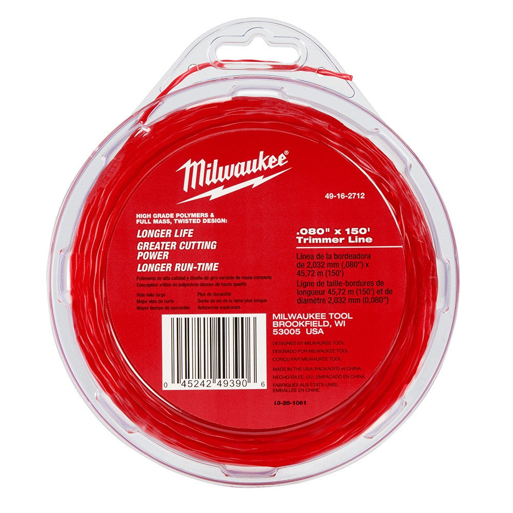 Milwaukee 49-16-2712 .080 x 150 Trimmer Line for Milwaukee 2725-20