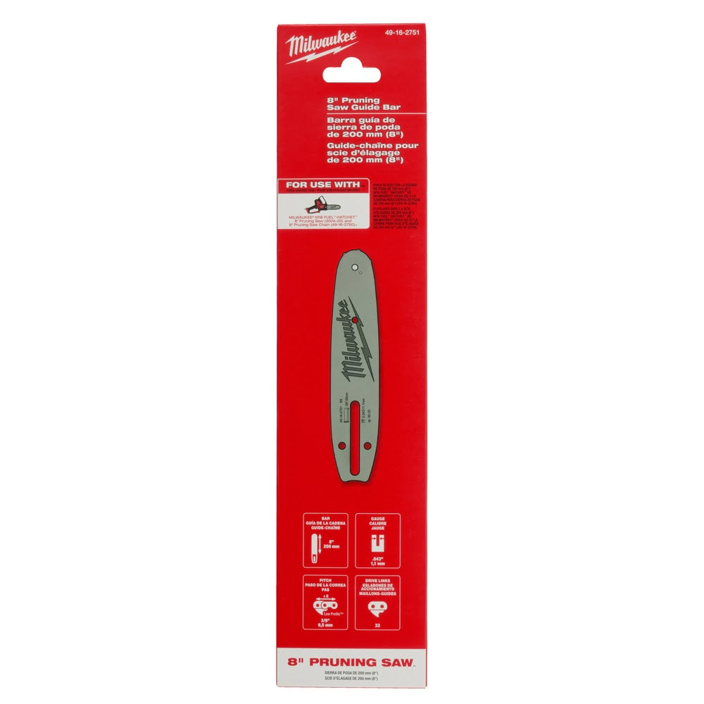 Milwaukee 49-16-2751 8 Pruning Saw Guide Bar