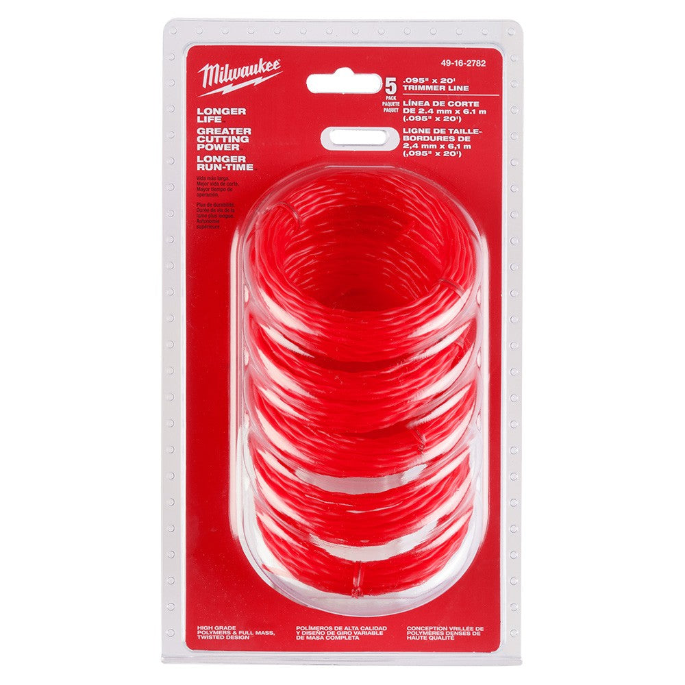 Milwaukee 49-16-2782 .095 x 20 Trimmer Line 5pk