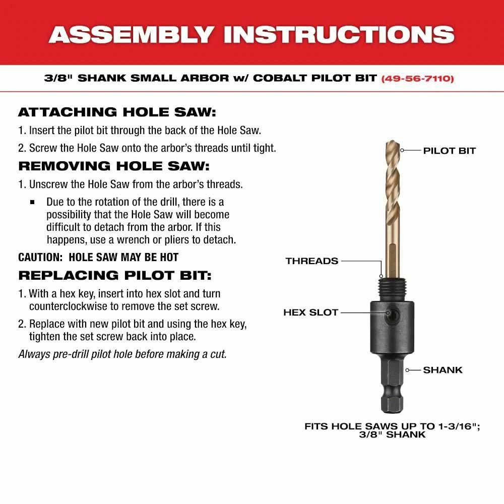 Milwaukee 49-22-3077 9 PC HOLE DOZER™ with Carbide Teeth Hole Saw Large Diameter Kit