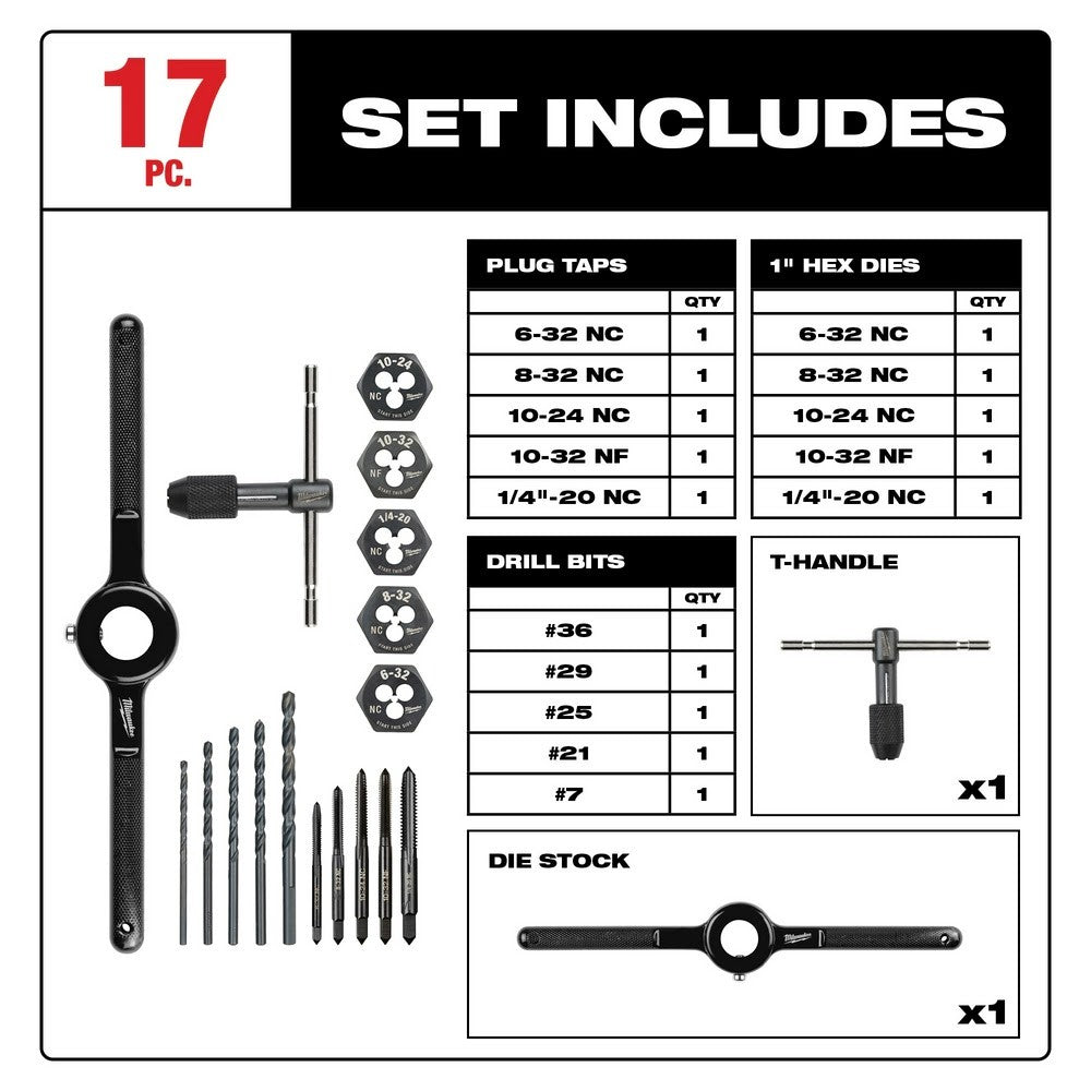 Milwaukee 49-22-5600 17PC SAE Tap and Die Set