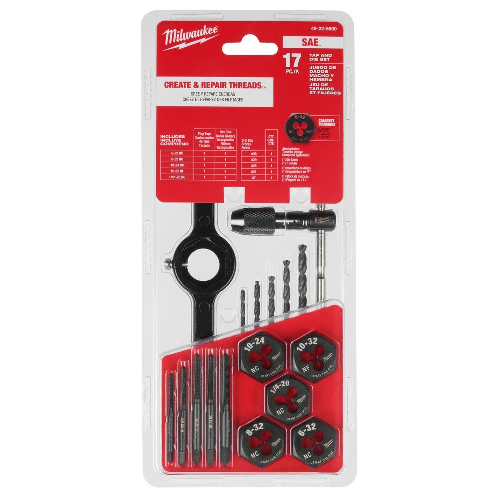 Milwaukee 49-22-5600 17PC SAE Tap and Die Set