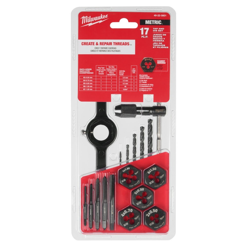 Milwaukee 49-22-5601 17PC Metric Tap and Die Set