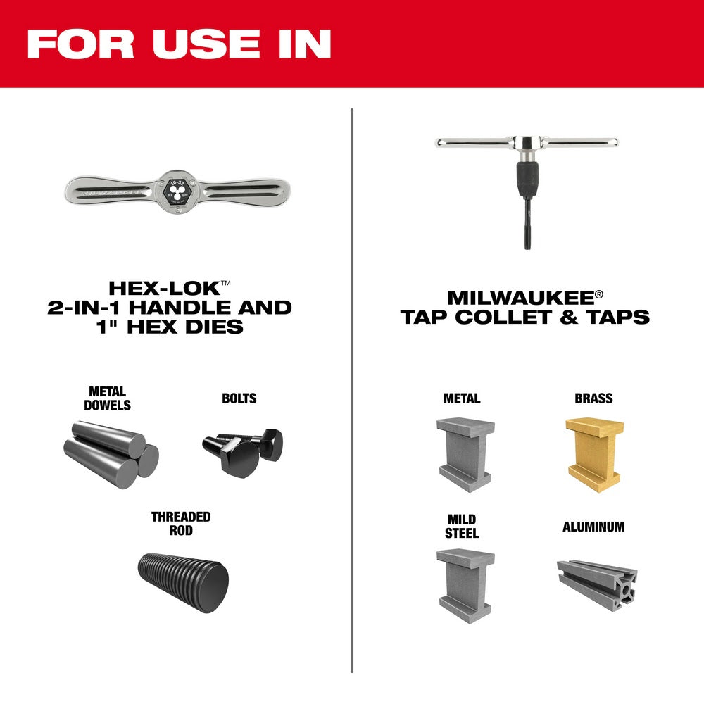 Milwaukee 49-22-5604 38PC SAE Tap & Die PACKOUT Set w/ Hex-LOK 2-in-1 Handle