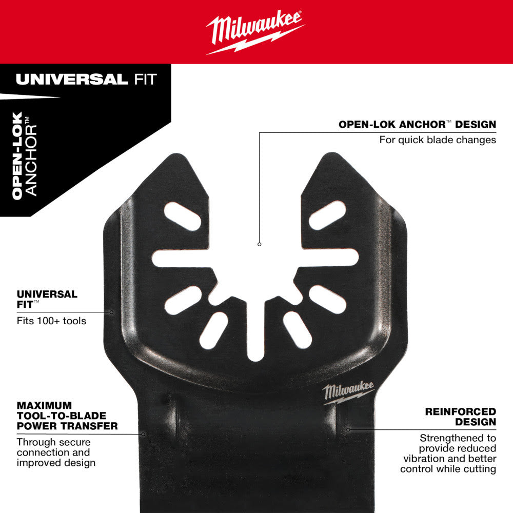 Milwaukee 49-25-1238 Open-Lok 1-3/8 Titanium Charged Bi-Metal Multi-Material Multi-Tool Blades 25Pk