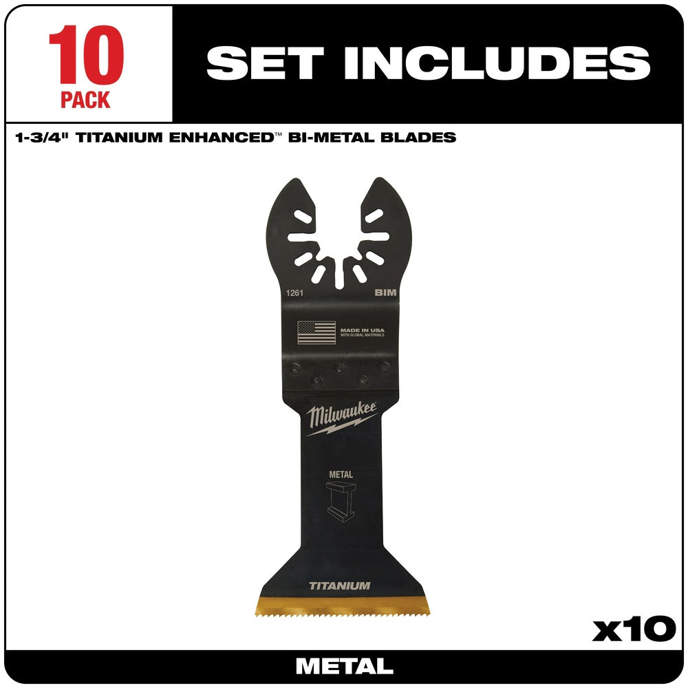 Milwaukee  49-25-1269 Milwaukee® OPEN-LOK™ 1-3/4 TITANIUM ENHANCED BI-METAL METAL BLADES 10PK