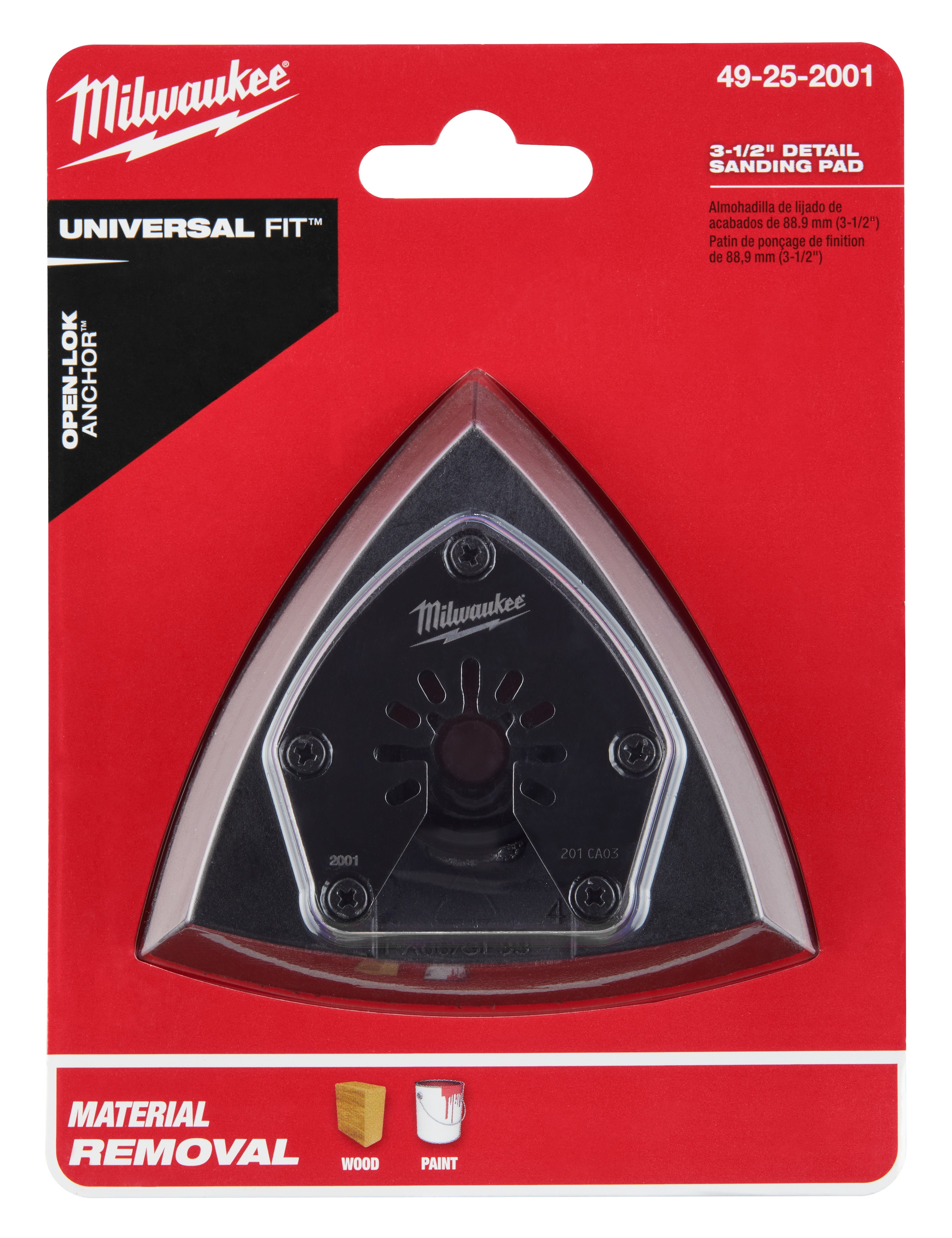 Milwaukee  49-25-2001 Milwaukee® OPEN-LOK™ 3-1/2 TRIANGLE SANDING PAD 1PK