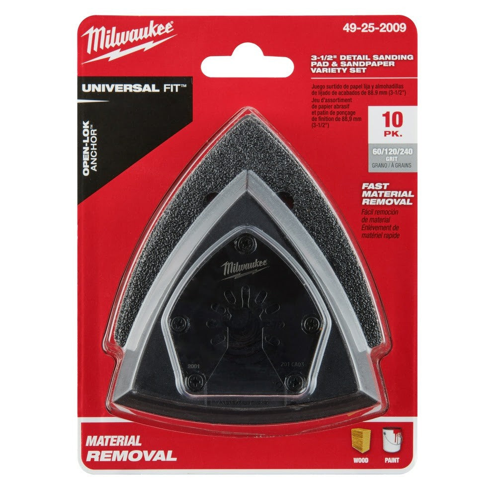 Milwaukee  49-25-2009 Milwaukee® OPEN-LOK™ 3-1/2 SANDING PAD & PAPER VAR SET