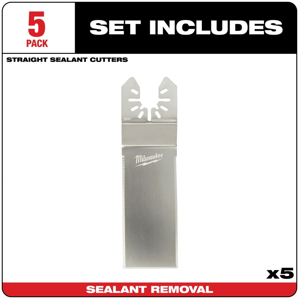 Milwaukee 49-25-2231 OPEN-LOK™ STRAIGHT SEALANT Cutting Blade 5 Pack