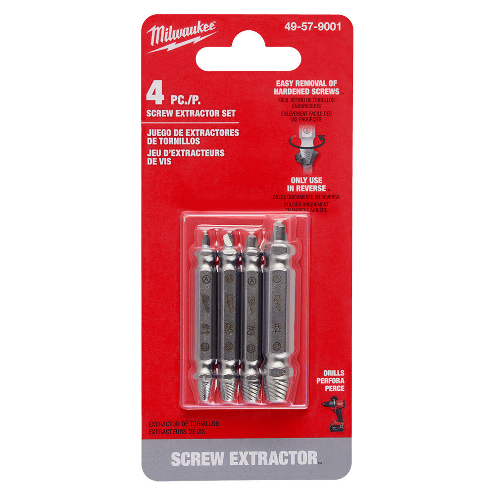 Milwaukee 49-57-9001 M2 Steel Screw Extractor Set 4PC